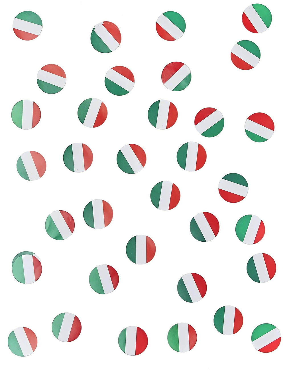 Näkymä useista paloista pöytäkonfetit Italia-lippu