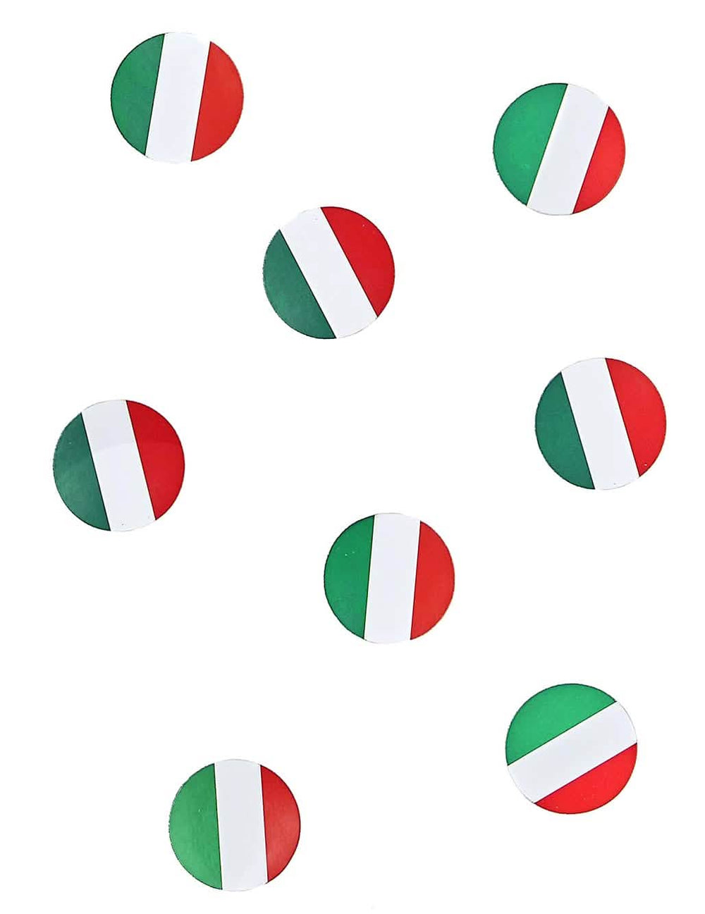 pöytäkonfetit lippu italia juhlaan, pyöreät vihreät, valkoiset ja punaiset