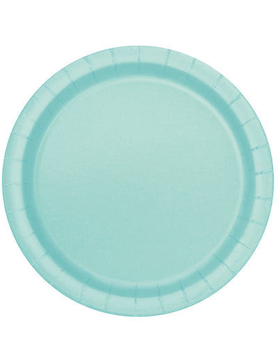 Assiettes en carton pour fête menthe