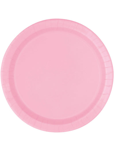 Assiettes en carton rose clair
