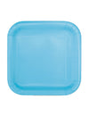 Assiettes carrées en carton pour dessert bleu pastel