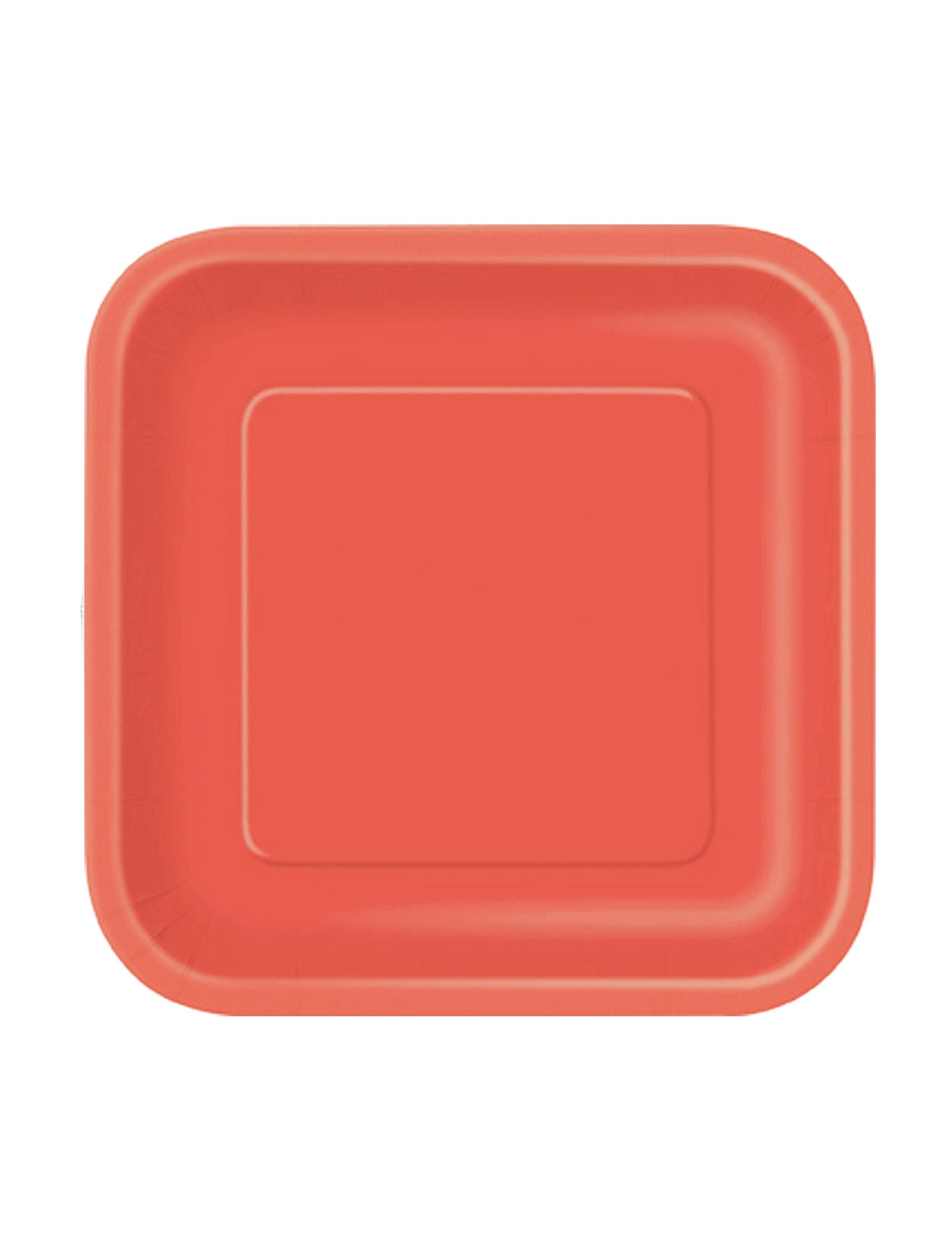 Assiettes carrées en carton pour dessert rouge corail