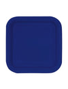 Assiettes en carton carrées pour dessert bleu marine