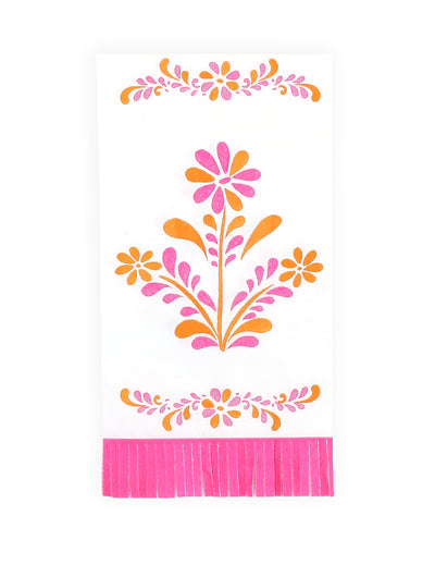 16 paperilautasliinaa, joissa on hapsut, Pink Limonade, 20 x 40 cm