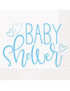 Serviettes en papier baby shower pour garçon bleues et blanches