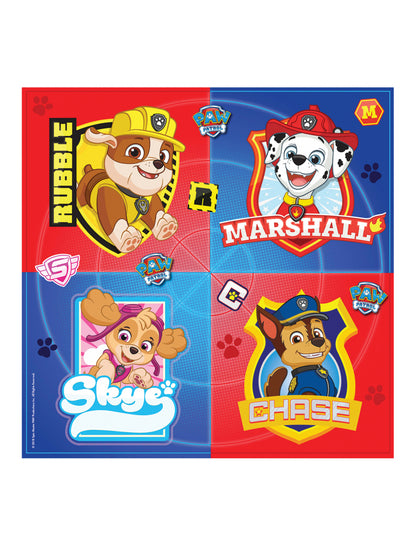 Détail du motif des serviettes en papier Pat' Patrouille Chase