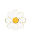 Serviettes Marguerite pour fête blanches avec cœur jaune et liseré doré