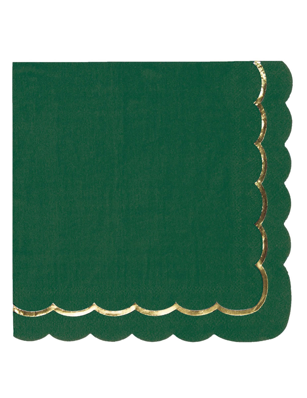 Serviettes festonnées en papier Noël pour fête vert et or