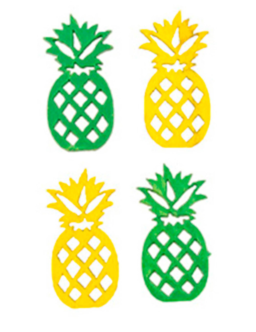 Puisinen ananas keltainen ja vihreä pöytäkoristeet