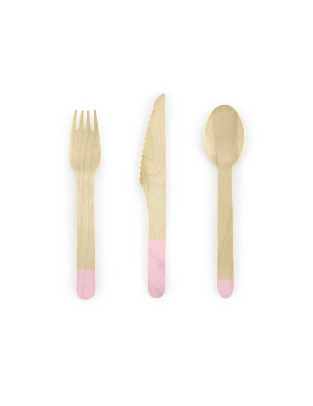 Couverts en bois naturels rose pâle