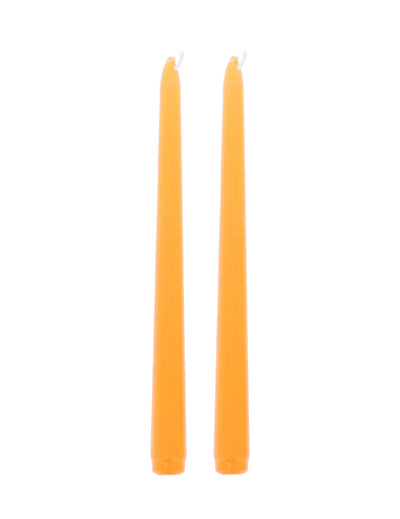2 oranssia kynttilää 25 cm
