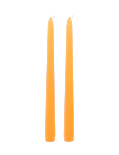 2 oranssia kynttilää 25 cm