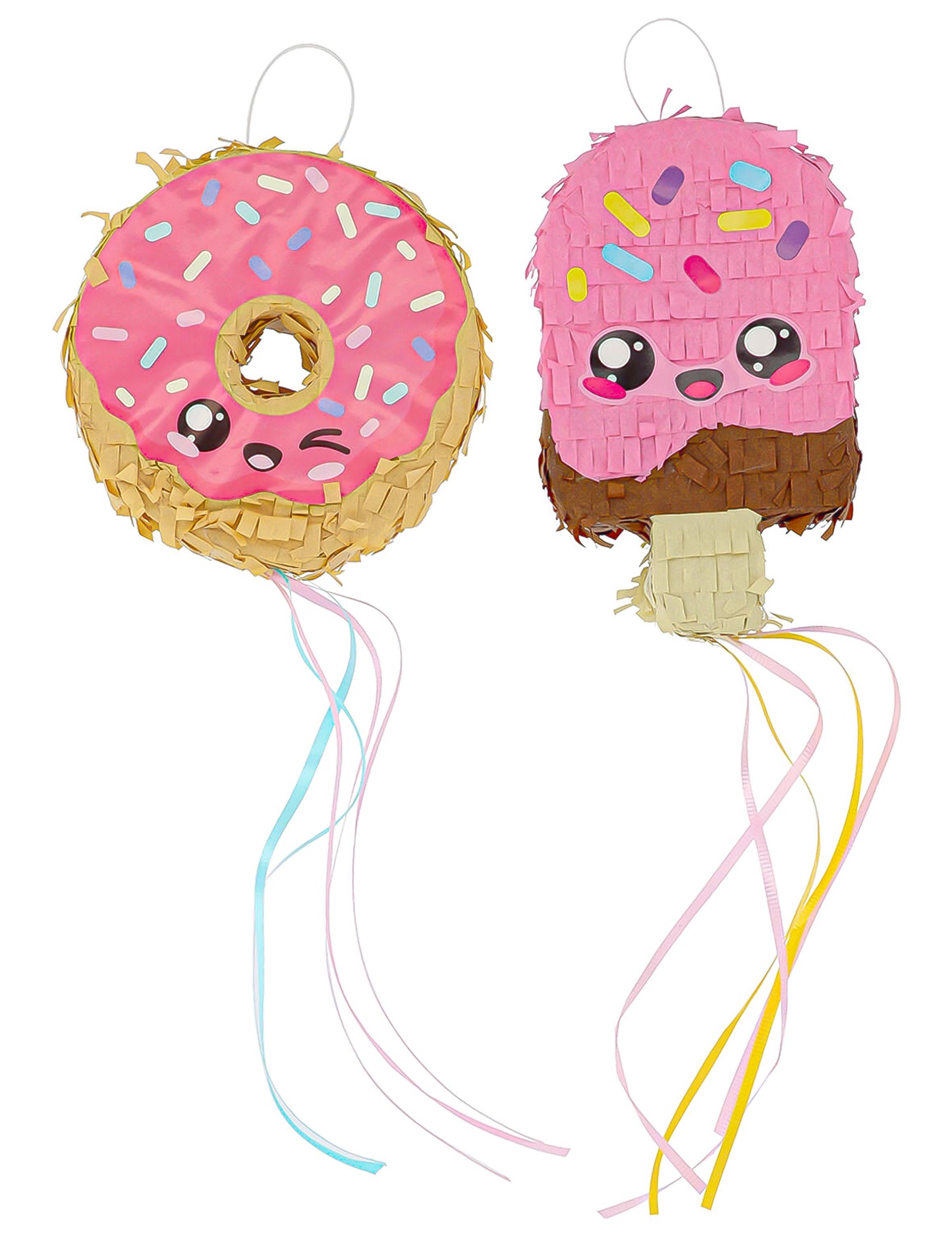 2 Kawaï Party -minipiñataa donitsi & jäätelö 15 cm
