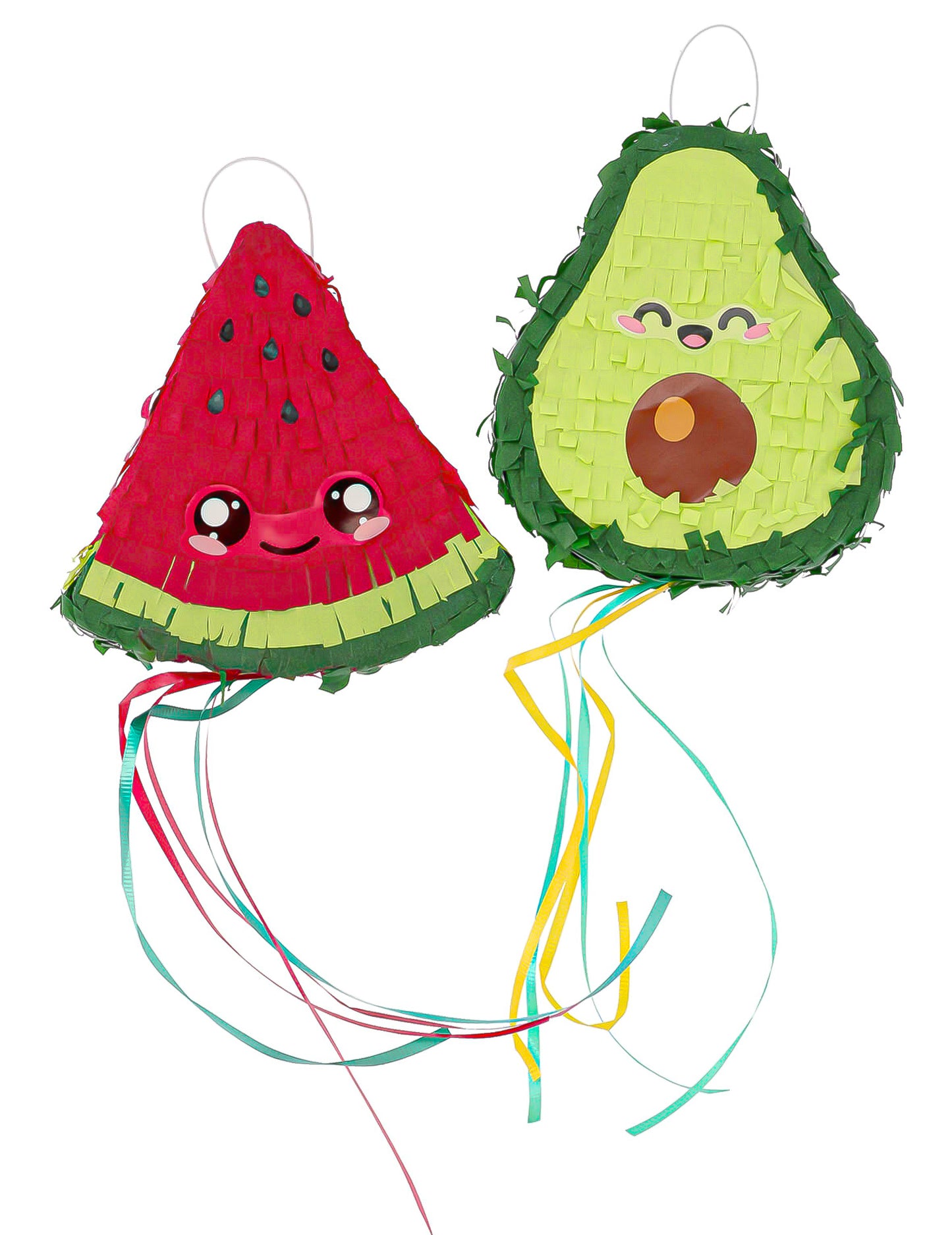 2 Kawaï Party -minipiñataa vesimeloni & avokado 15 cm