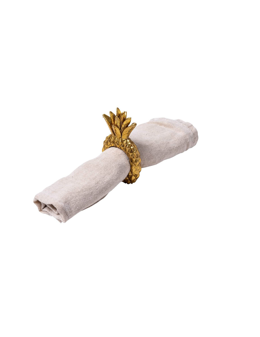 Rond de serviette ananas doré en résine