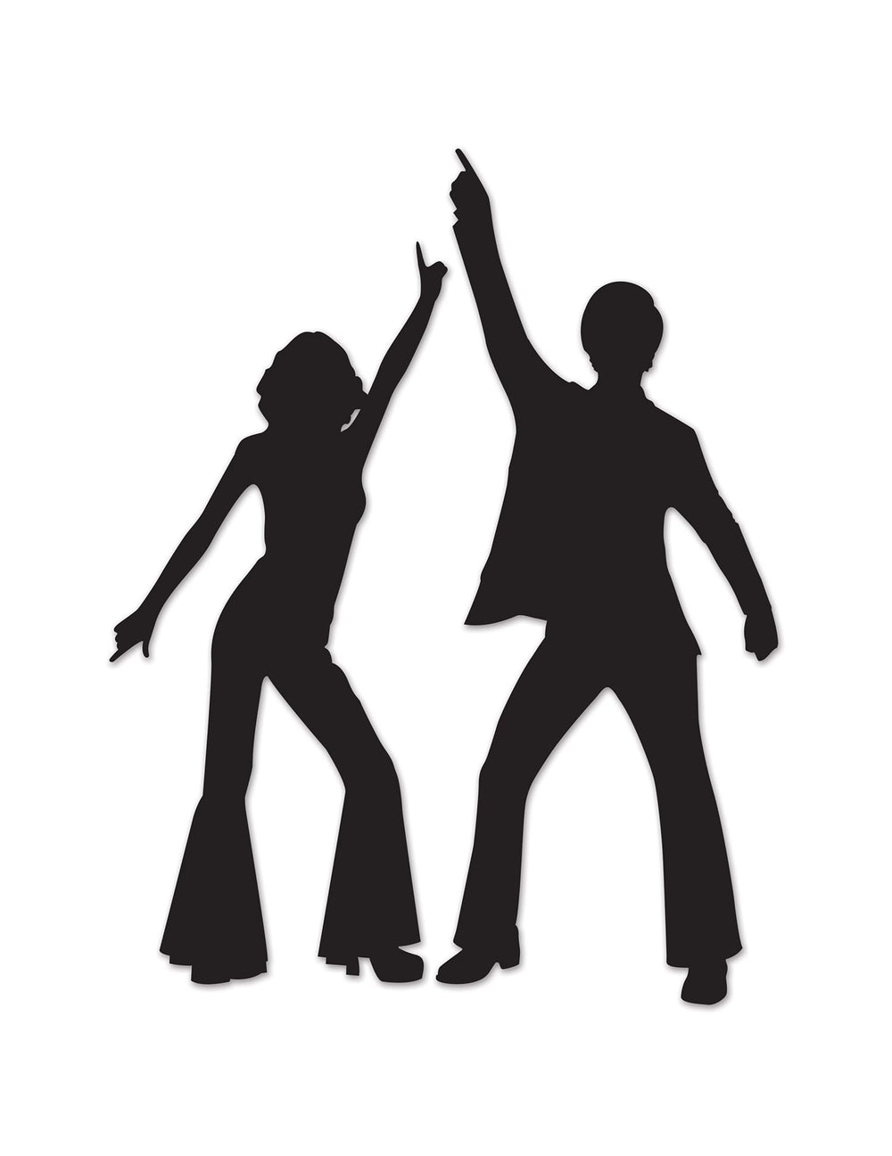 Décorations murales silhouettes Disco noires