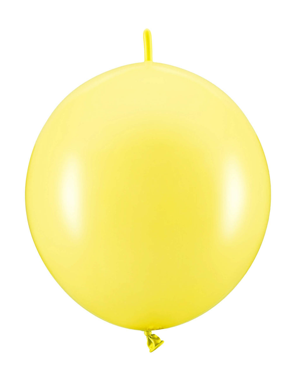 Gros plan sur un ballon des ballons à relier pour fête jaune pastel