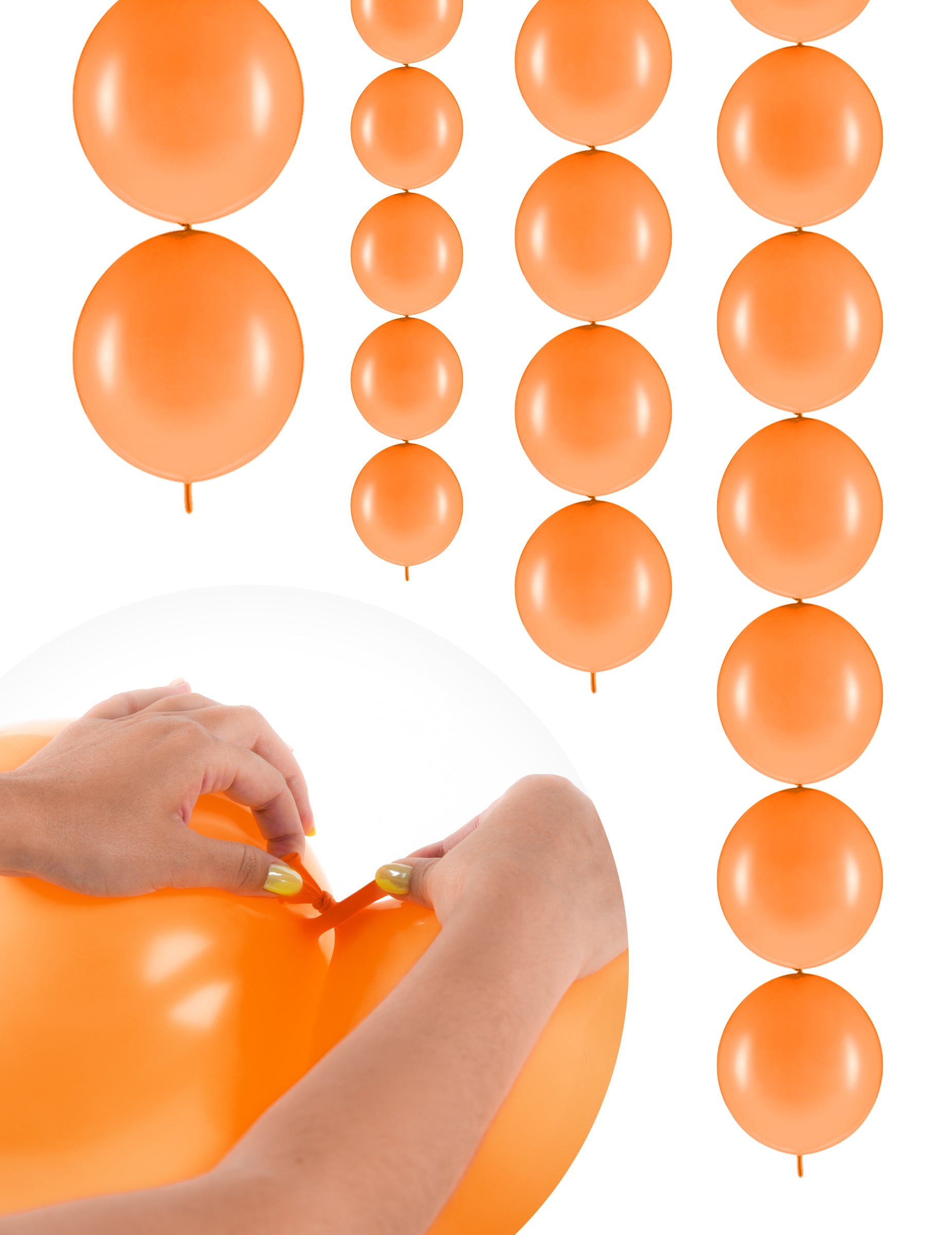Ballons à relier pour décoration orange