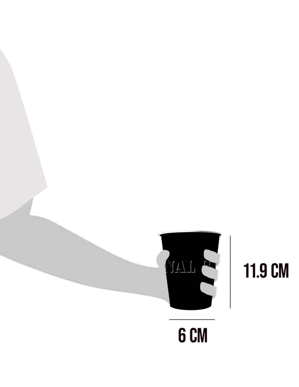 Dimensions des gobelets américains noirs en carton recyclable