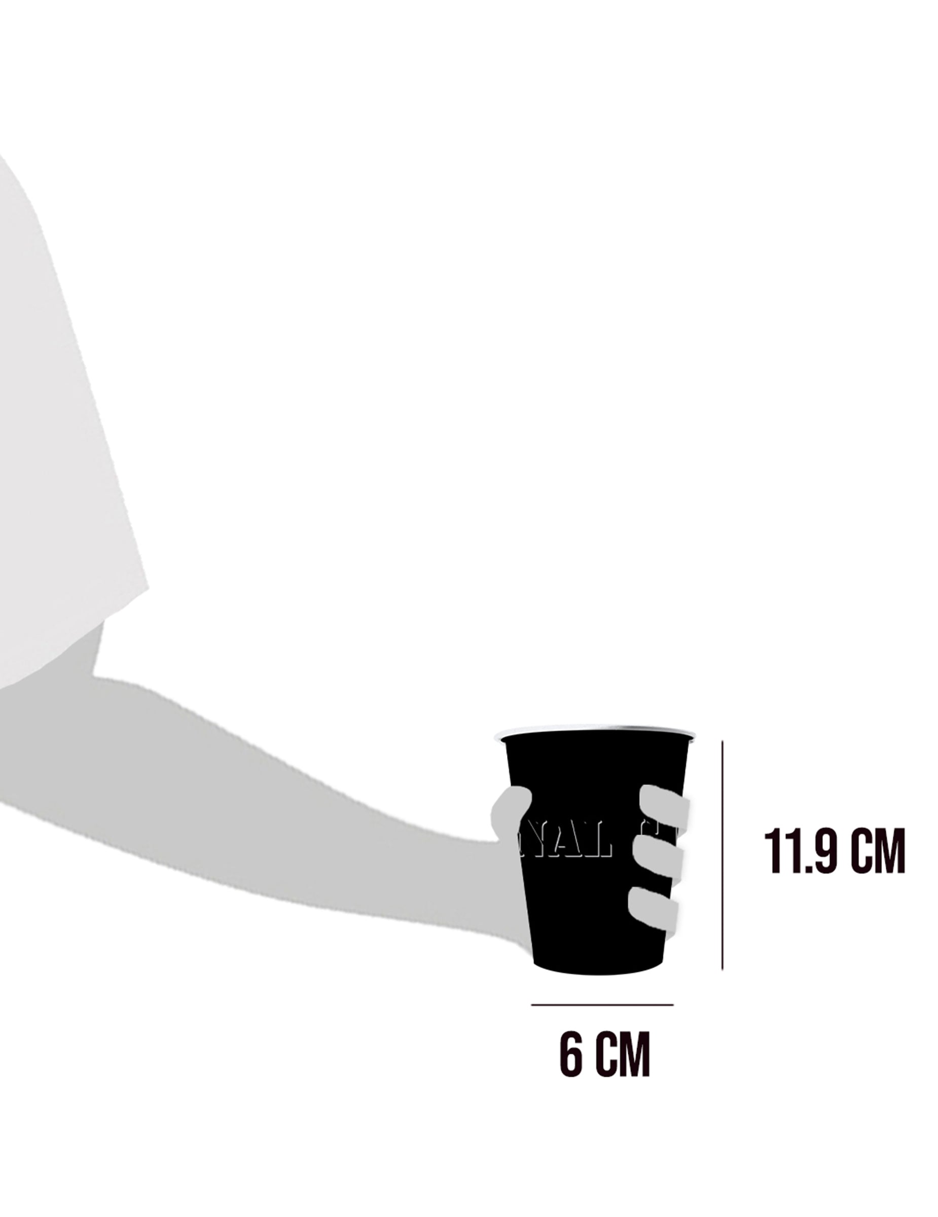 Dimensions des gobelets américains noirs en carton recyclable