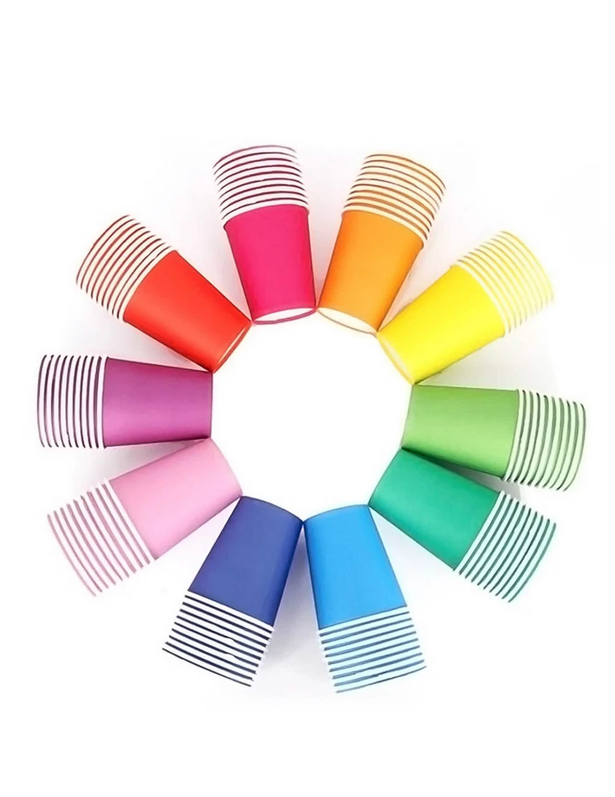 Différents coloris disponibles des gobelets américains en carton recyclable pour fête