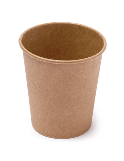 Gobelets en carton kraft pour fête marron 200 ml