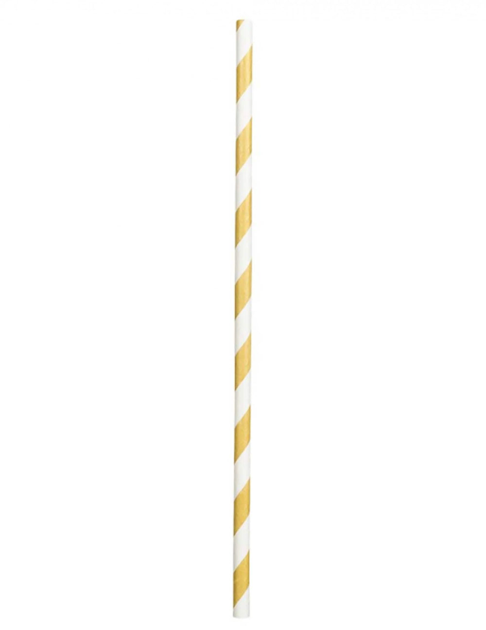 Pailles en carton rayées pour fête dorées