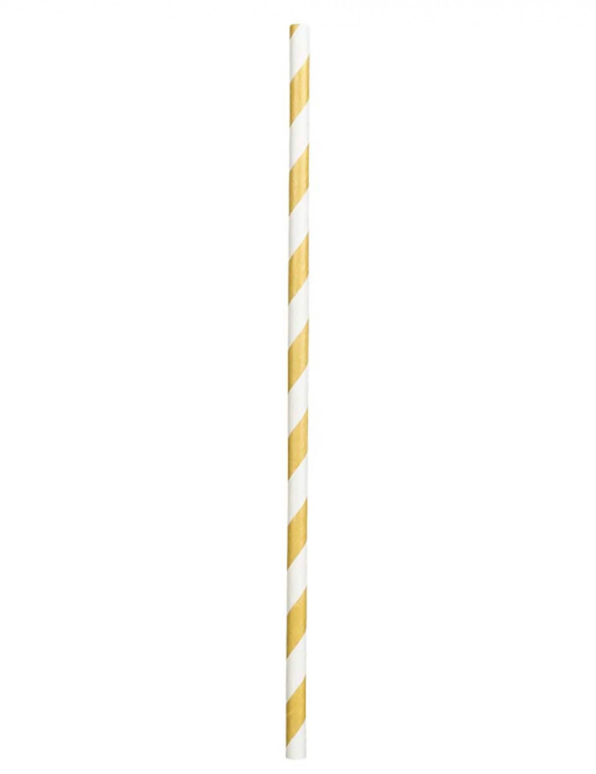 Pailles en carton rayées pour fête dorées