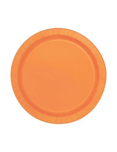 Petites assiettes rondes en carton oranges