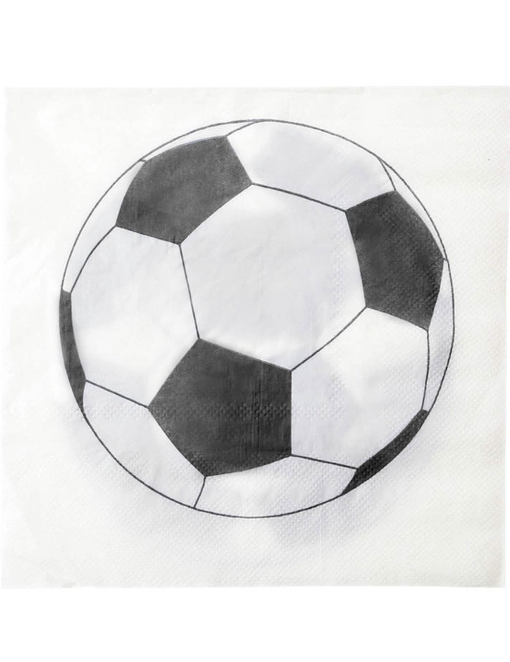 Serviettes en papier ballon football blanc et noir lot de 20
