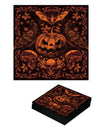 Serviettes citrouille gothique pour Halloween orange et noir