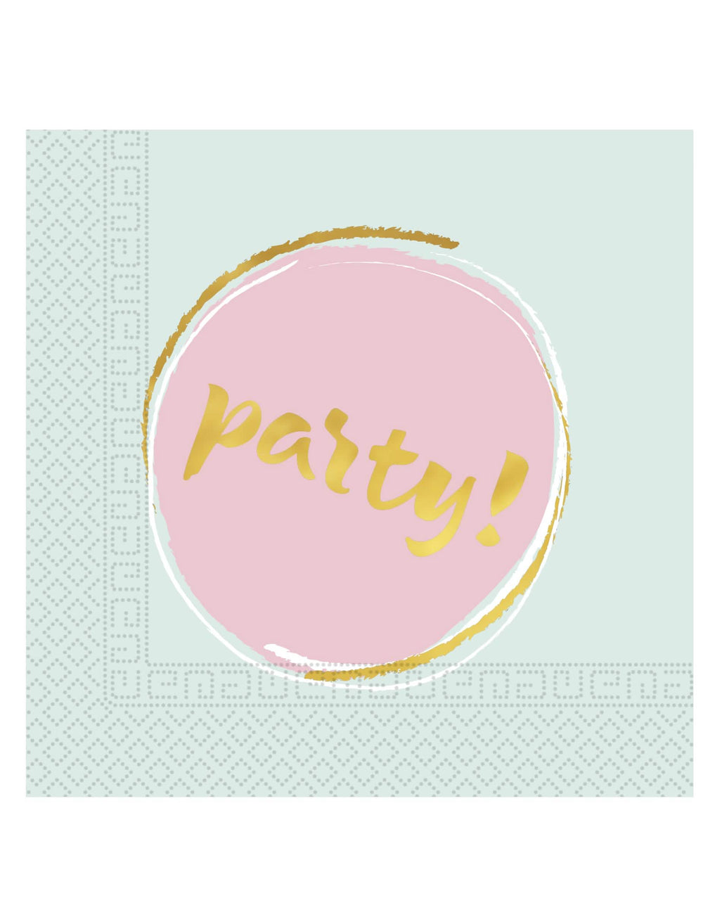 Serviettes en papier Elegant Party pour fête bleu et rose pastel avec texte doré