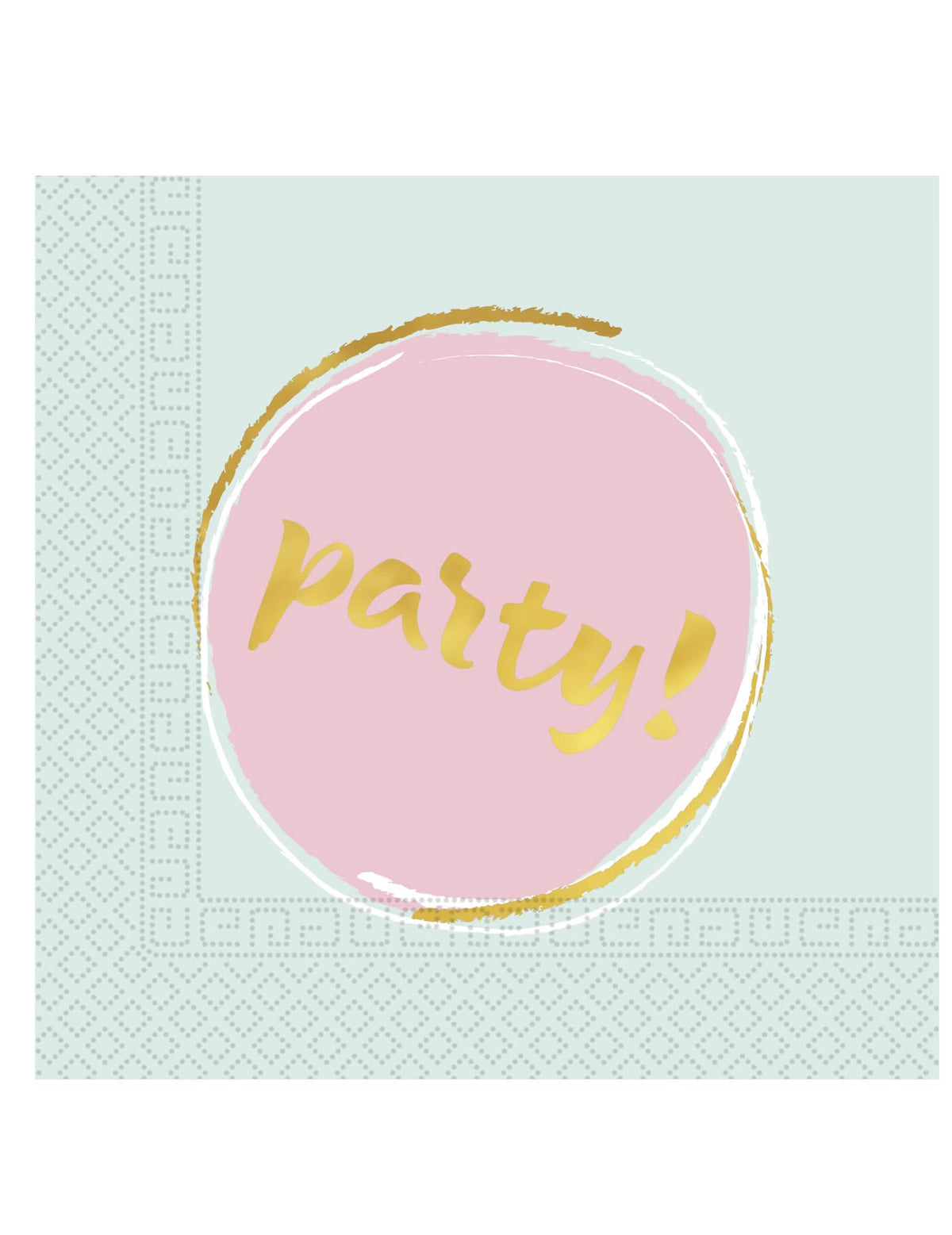 Serviettes en papier Elegant Party pour fête bleu et rose pastel avec texte doré