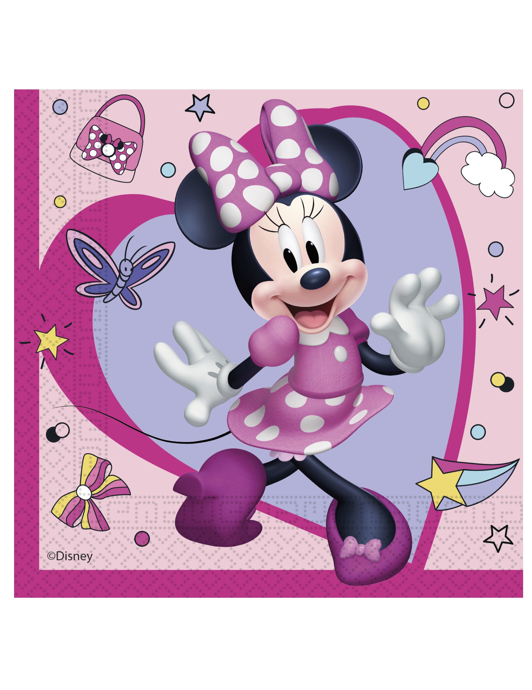 Serviettes en papier Minnie Junior pour enfant roses à pois