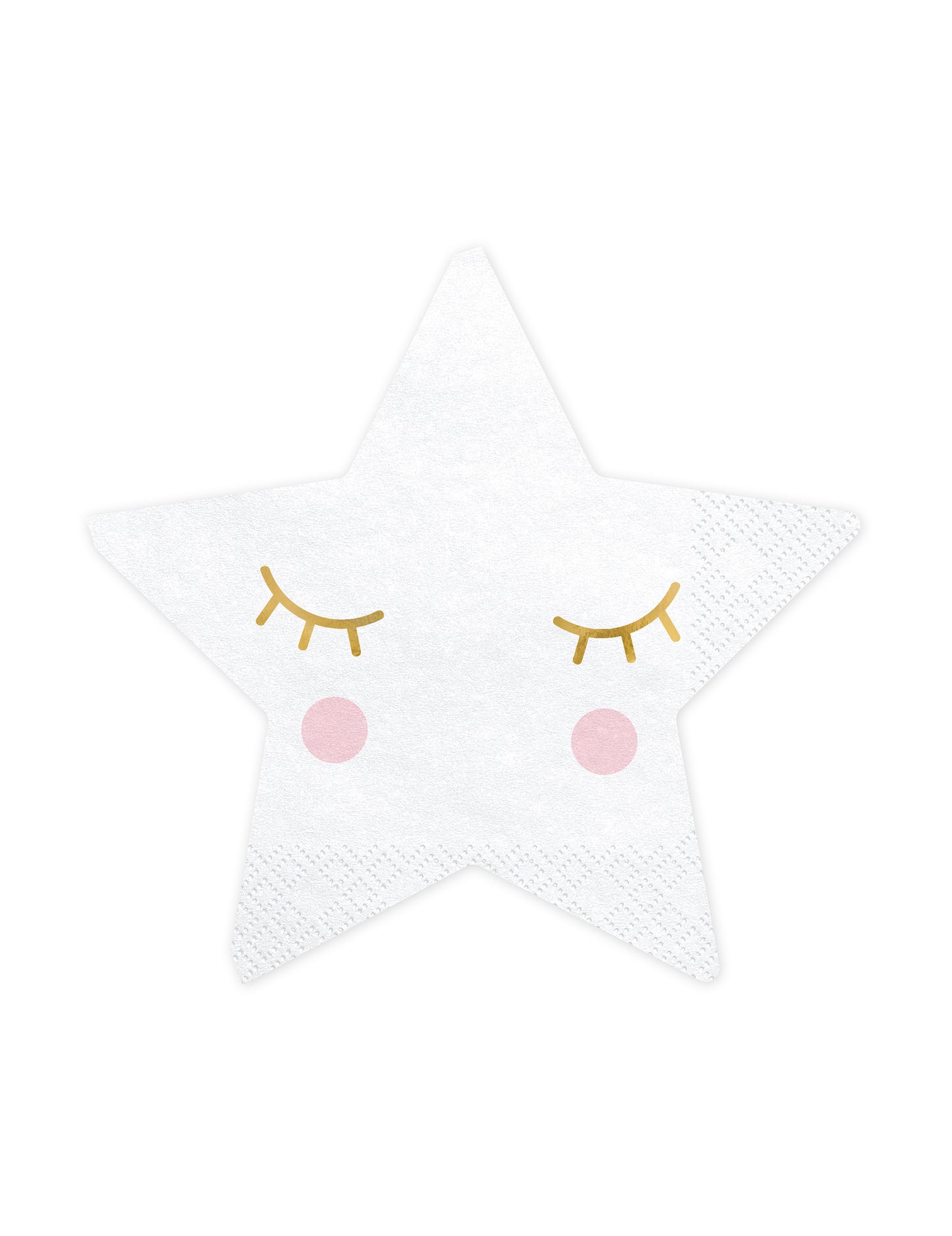 Serviettes en papier petite étoile blanche aux yeux dorés