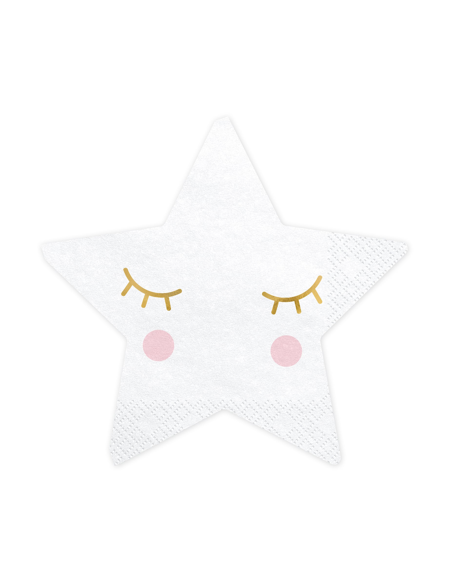 Serviettes en papier petite étoile blanche aux yeux dorés
