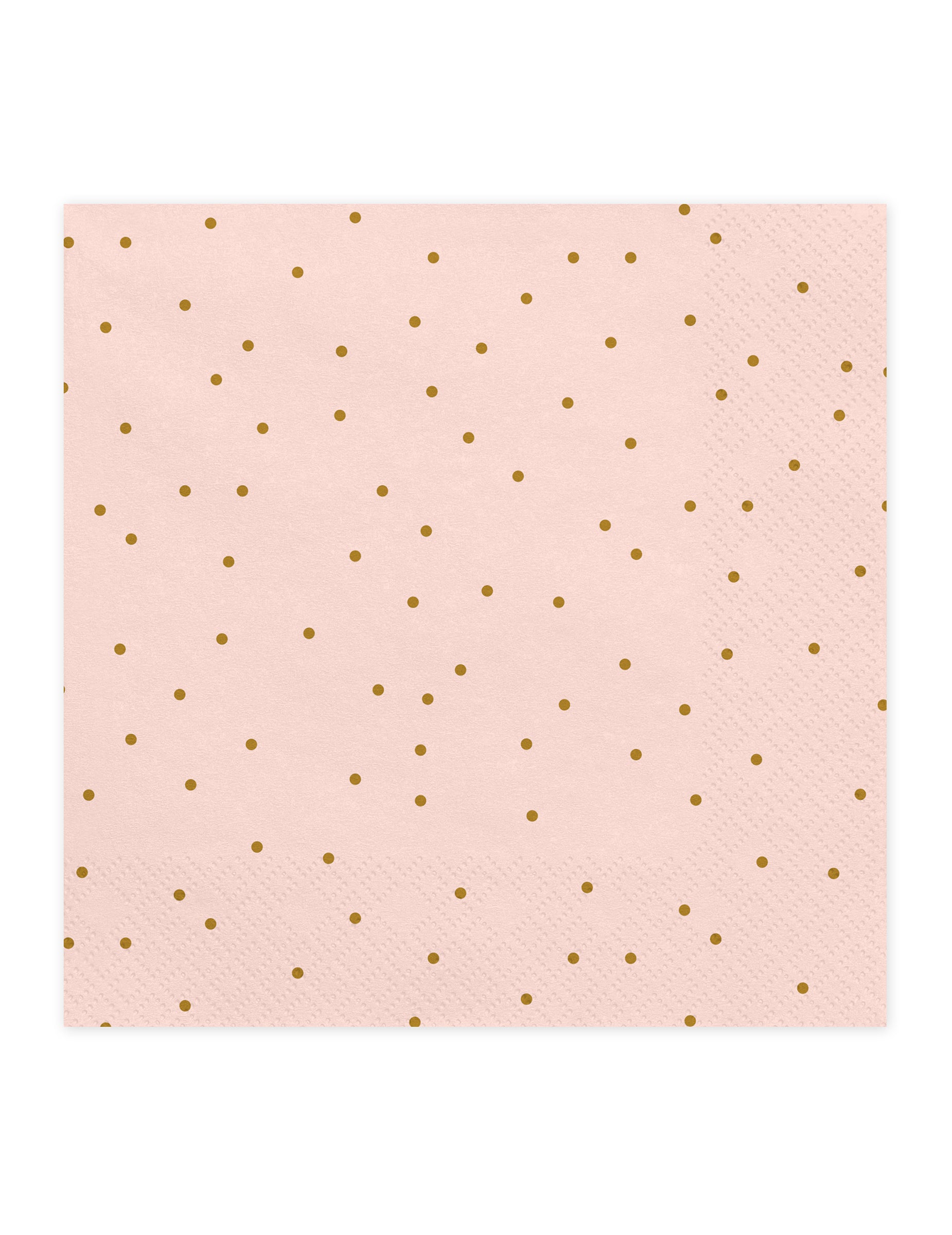 Serviettes en papier à pois dorés roses pâles