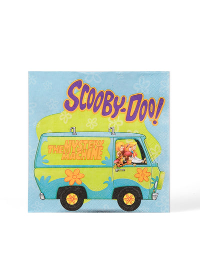 Serviettes en papier Scooby-Doo pour fête bleues avec le van Mystery Machine