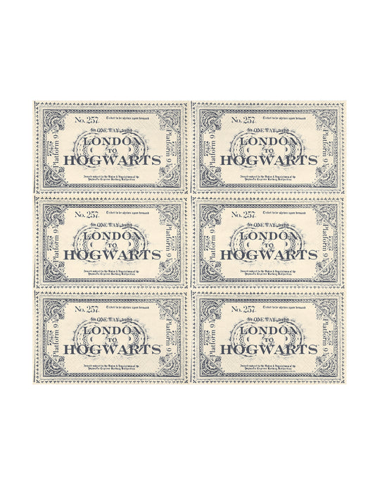 20 Harry Potter™ -lautasliinaa Lontoo–Tylypahka-lippu 33 x 40 cm
