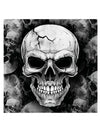 Serviettes tête de mort grises et noires avec motif de crâne craquelé et effet fumé