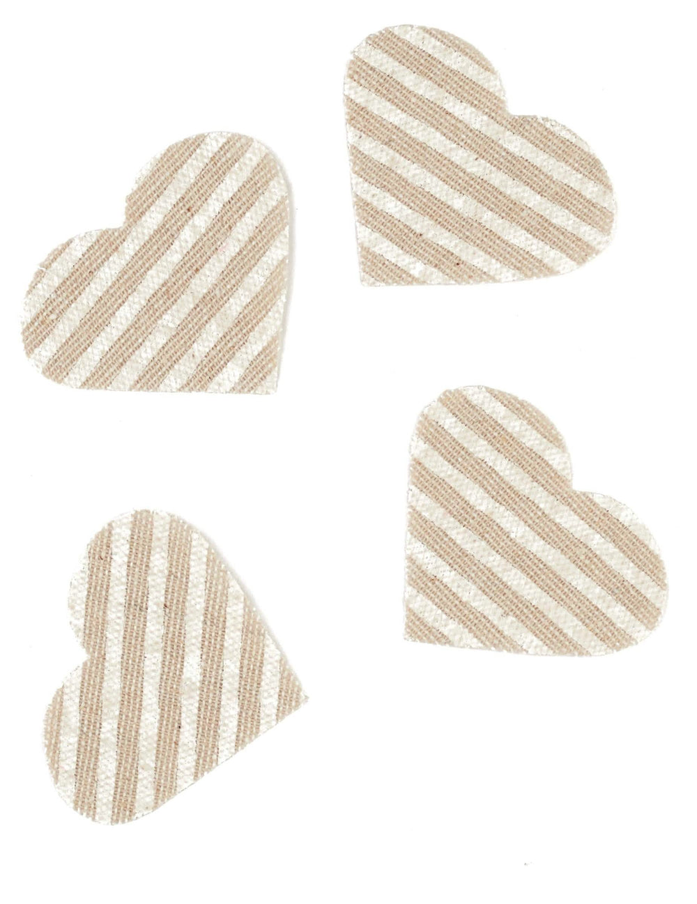 konfetit sydän raidallisesta pellavasta häihin beige ja valkoinen