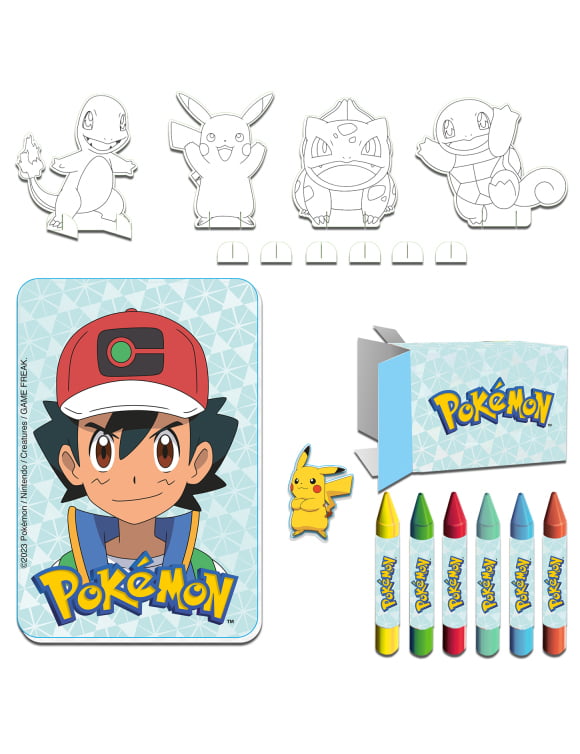 24 Petits cadeaux Pokémon pour enfant avec crayons et figurines à colorier