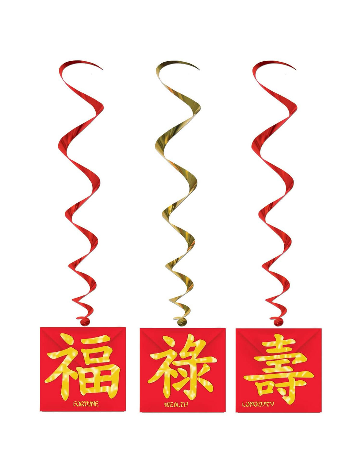 Suspensions nouvel an chinois pour décoration de fête rouges et dorées