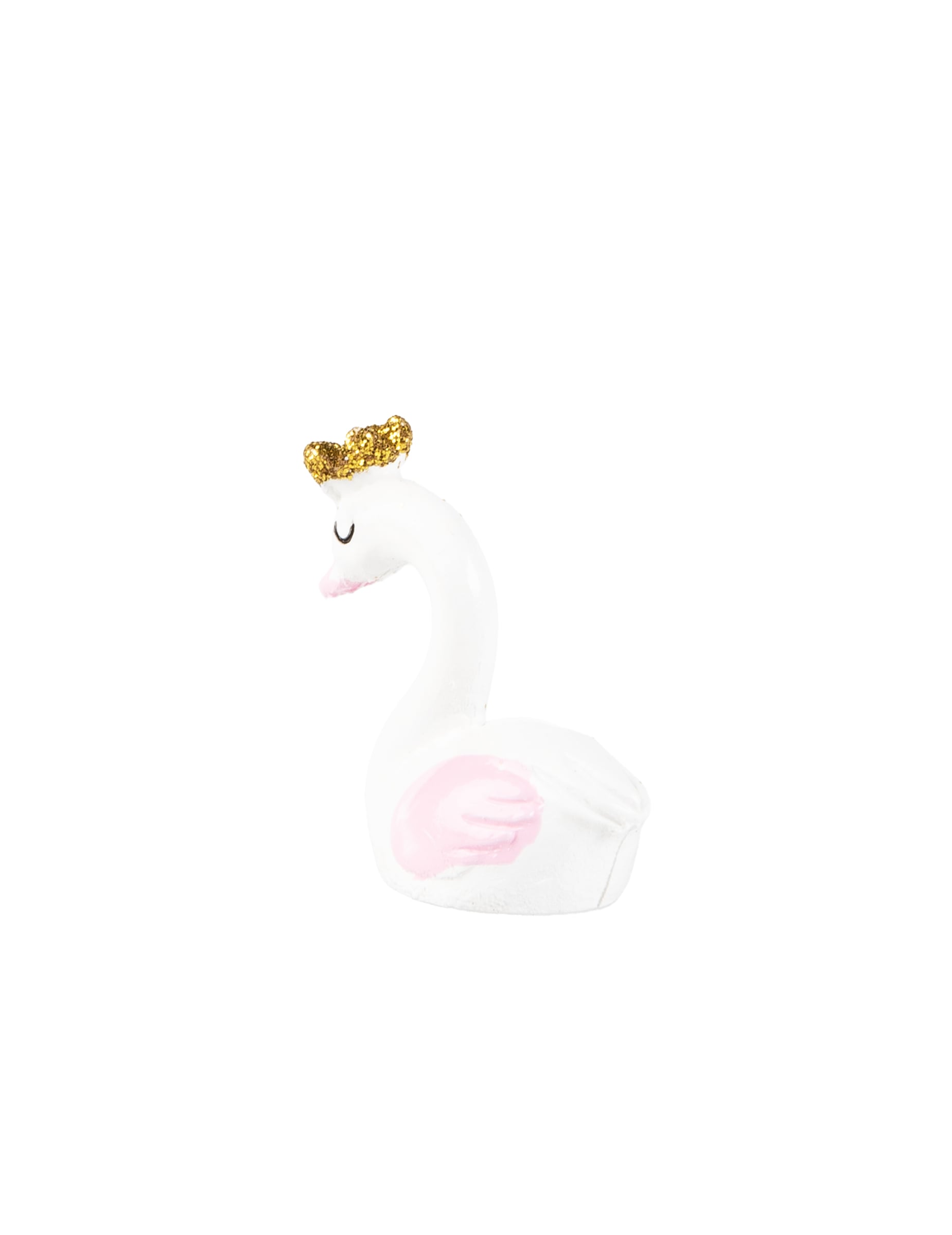 Vue de profil de la figurine en résine cygne pour baby shower