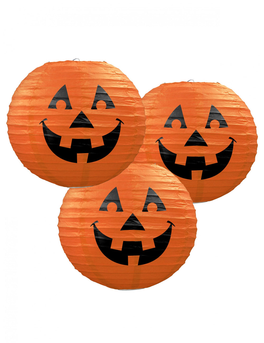 Lanternes en papier Citrouille pour décoration Halloween orange et noir