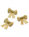 Lot de 3 nœuds à paillettes pour décoration dorés
