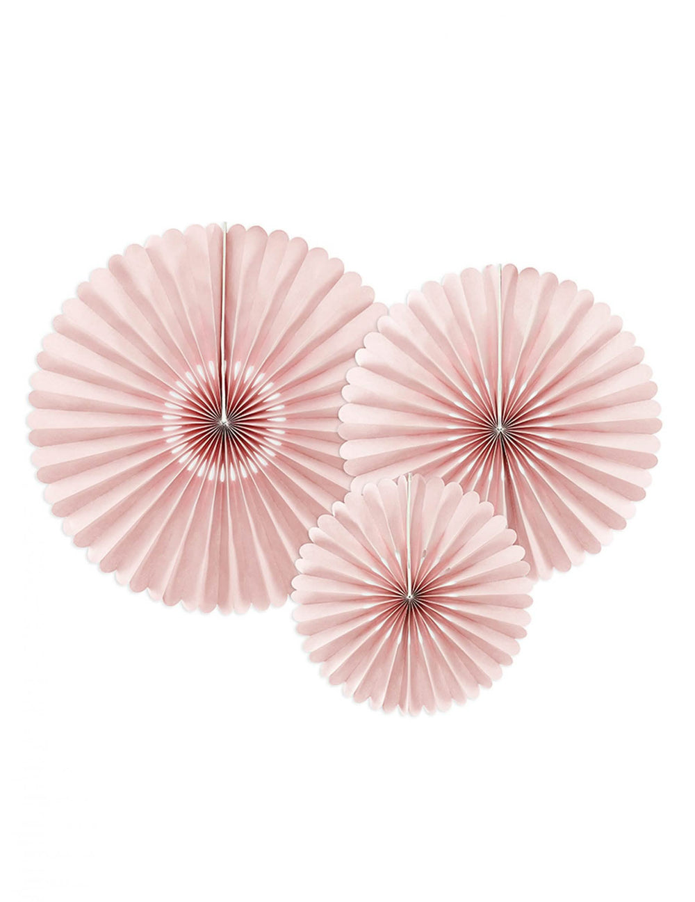 3 rosaces décoratives en papier pour mariage roses poudrées