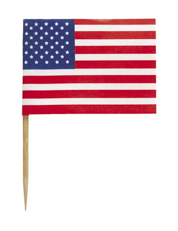 Lähikuva USA-lipputikusta