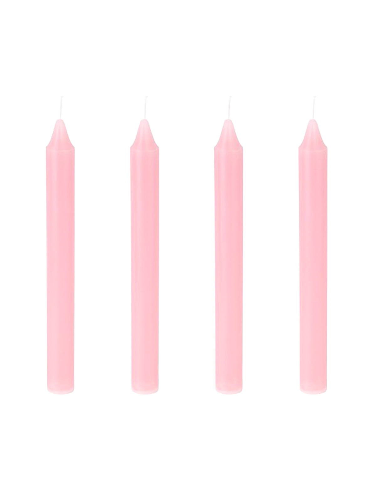 4 vaaleanpunaista kruunukynttilää 20 cm