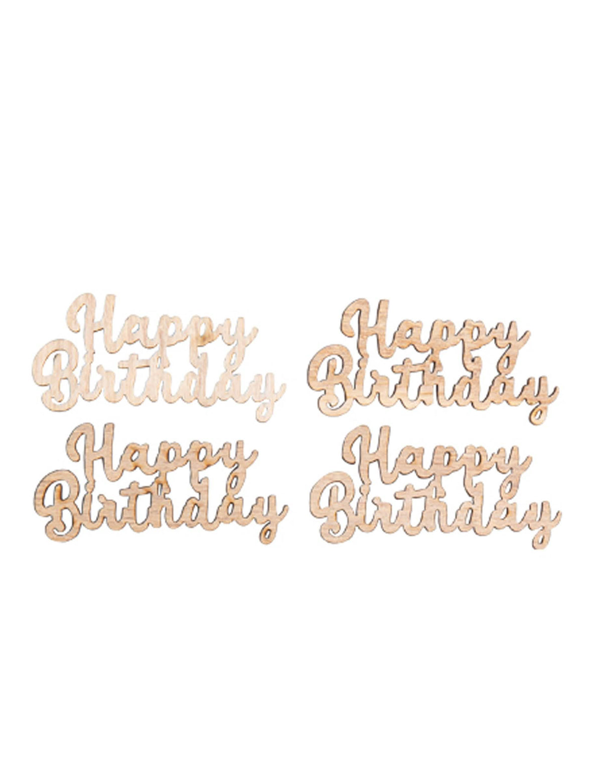 konfetit Happy Birthday luonnonpuukoristeluun